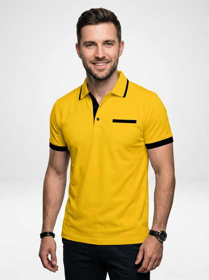 Classy Modern Men’s Color Block Short Sleeve Polo Shirt