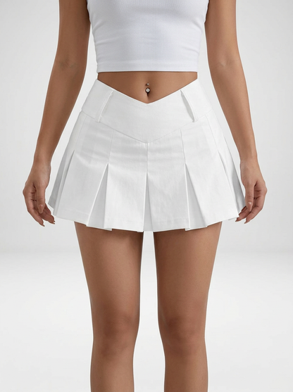 V-Neck Ruffle A-Line Mini Skirt