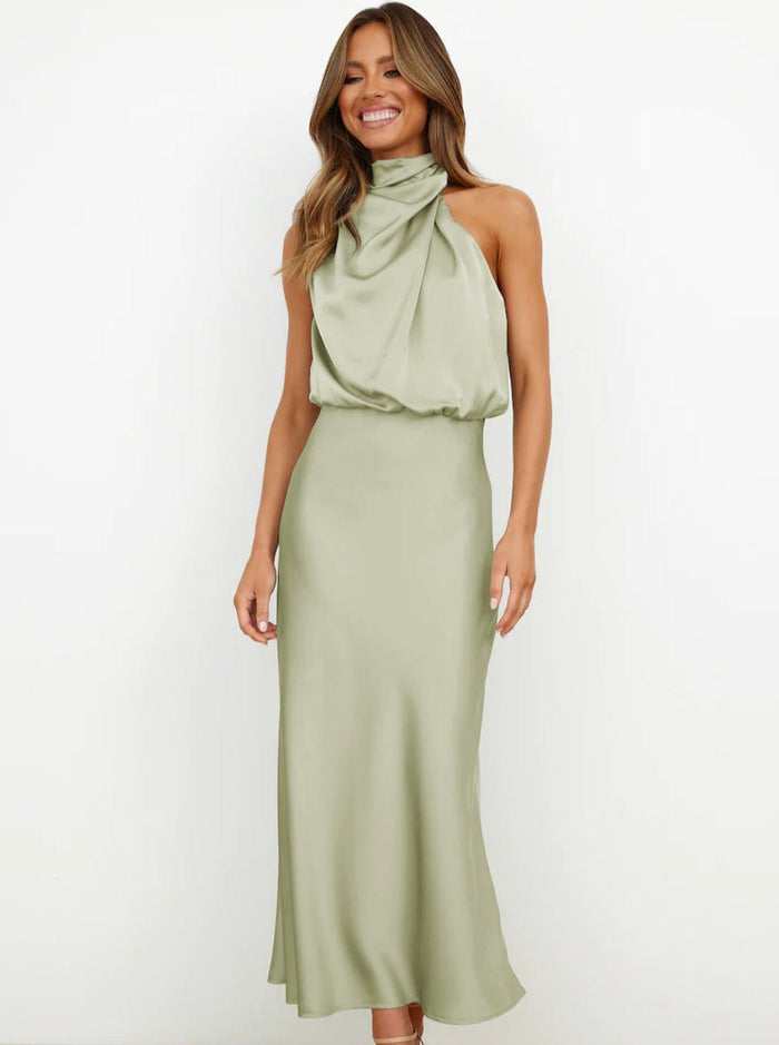 Briony | Vestido largo halter sin mangas