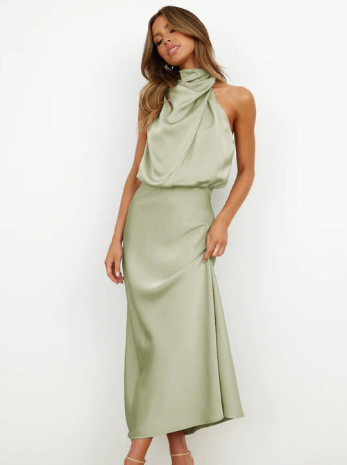 Briony | Vestido largo halter sin mangas