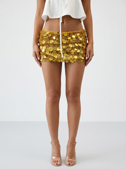 Sequin Stretch Bodycon Mini Shorts