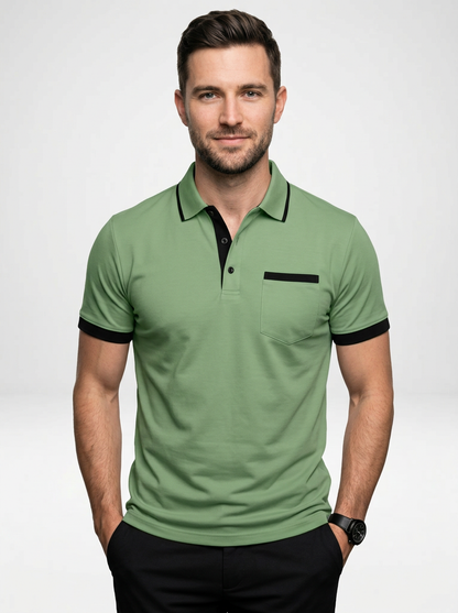 Classy Modern Men’s Color Block Short Sleeve Polo Shirt