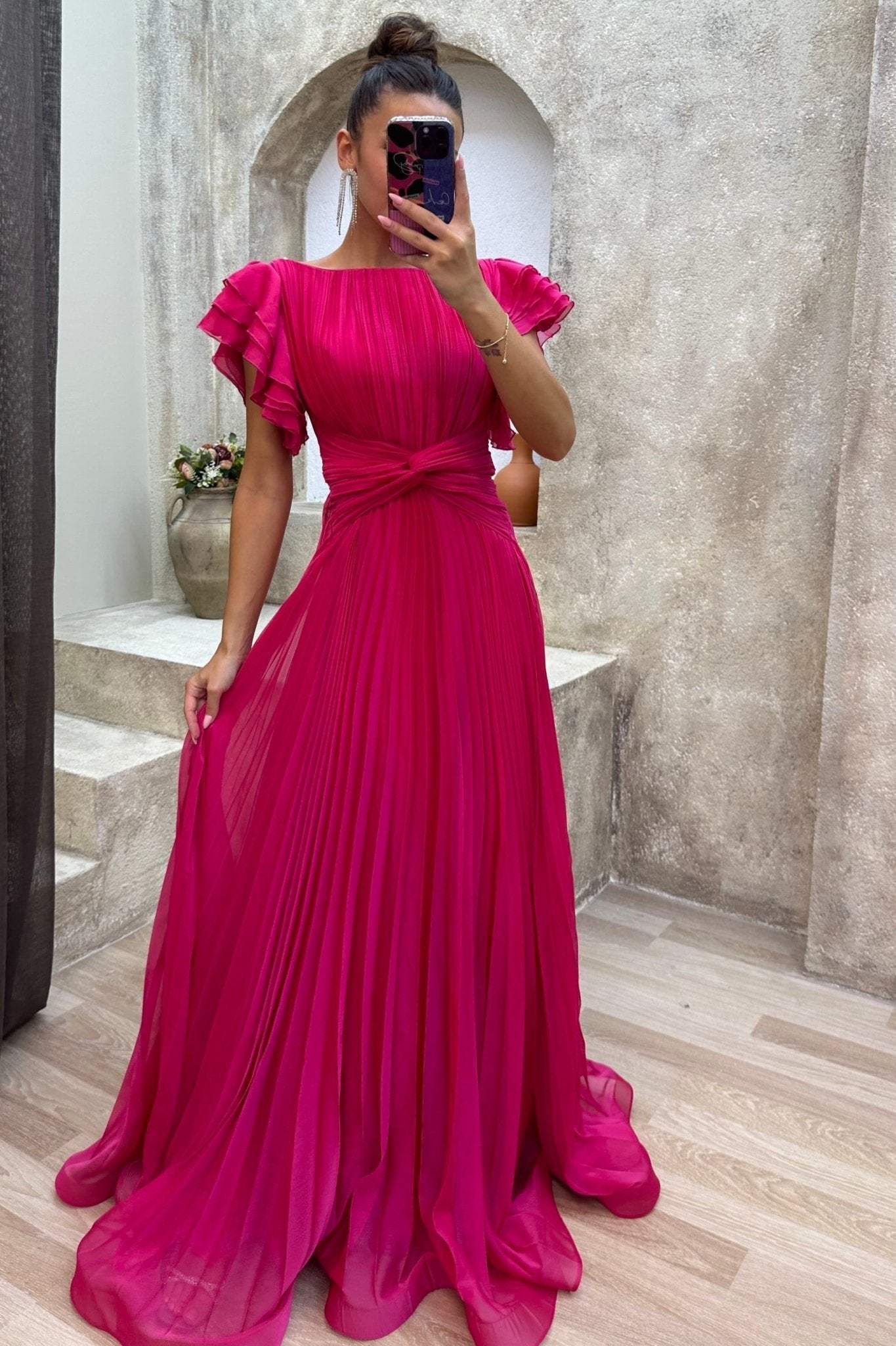 Calista | Vestido largo plisado