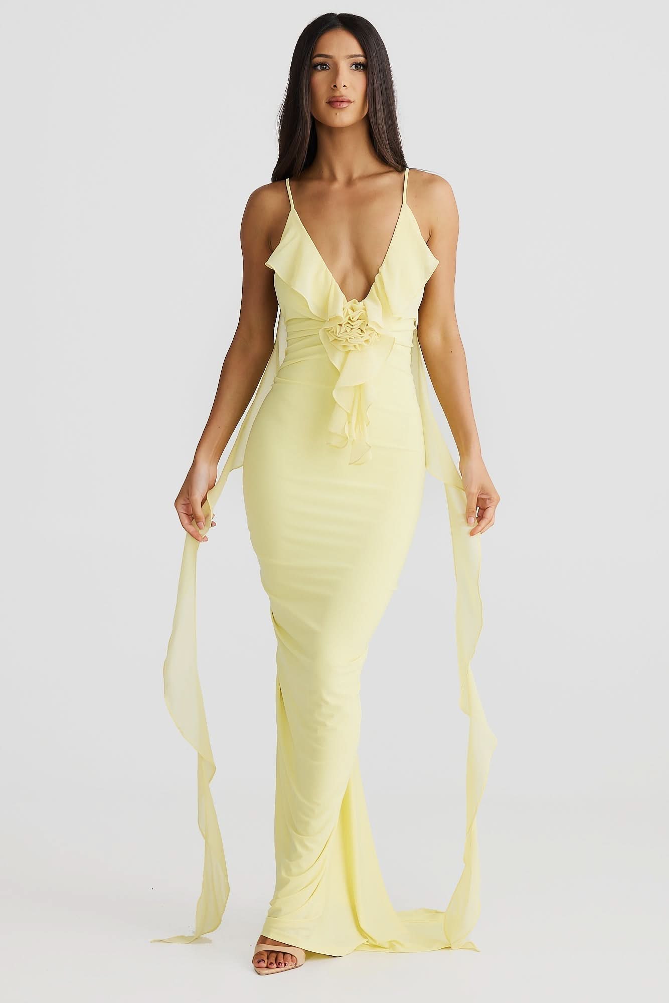 Camilla | Vestido maxi con volantes