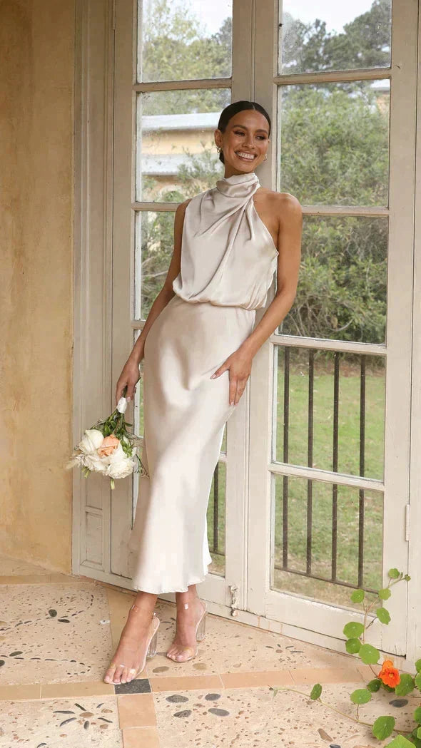 Cassandra | Vestido midi drapeado