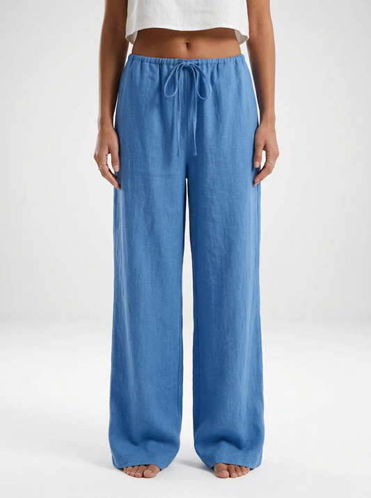 Women's Linen Front Tie Beach Trousers