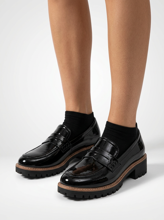 Women's Chunky Platform Almond Toe Loafers