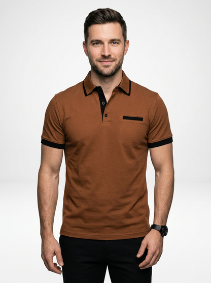 Classy Modern Men’s Color Block Short Sleeve Polo Shirt