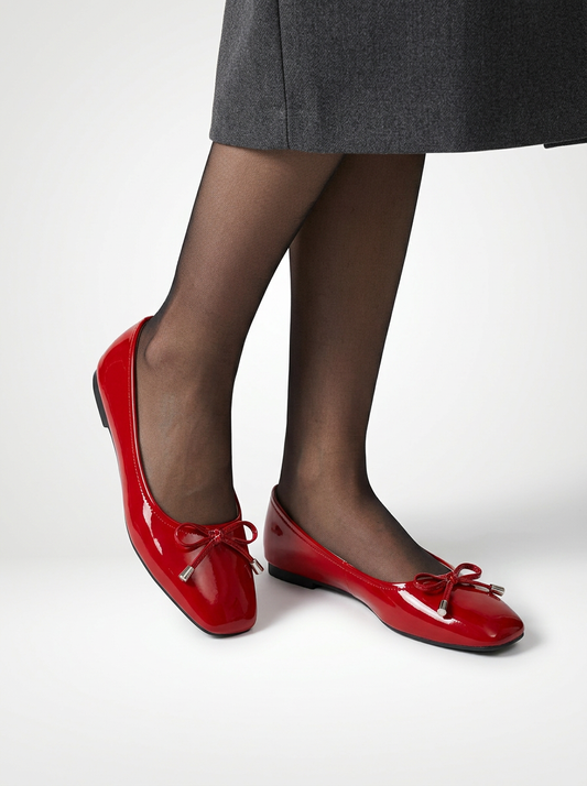 Women's Square Toe Bow Slip-On Flats