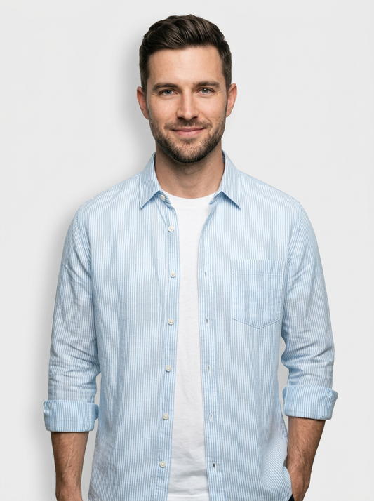 Lightweight Striped Linen Summer Shirt