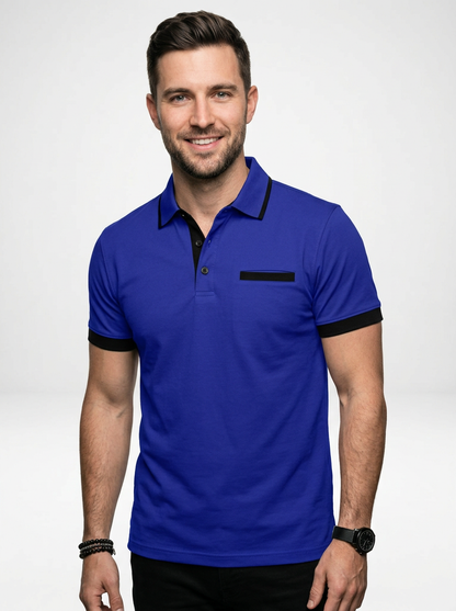 Classy Modern Men’s Color Block Short Sleeve Polo Shirt
