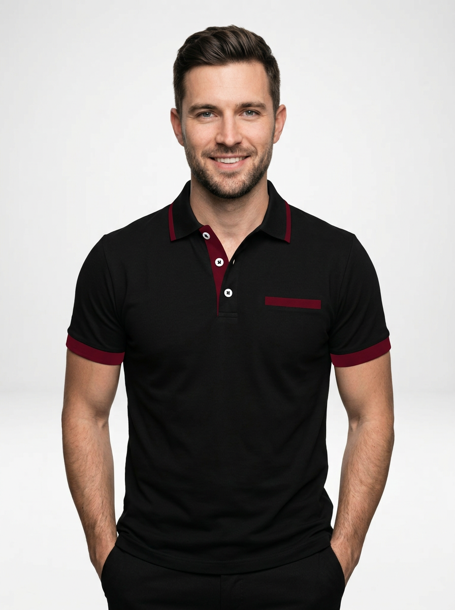 Classy Modern Men’s Color Block Short Sleeve Polo Shirt