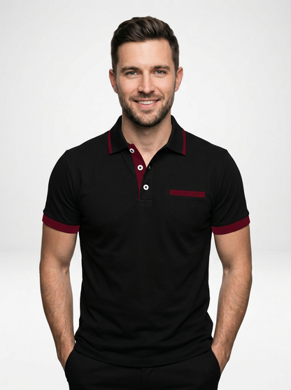 Classy Modern Men’s Color Block Short Sleeve Polo Shirt