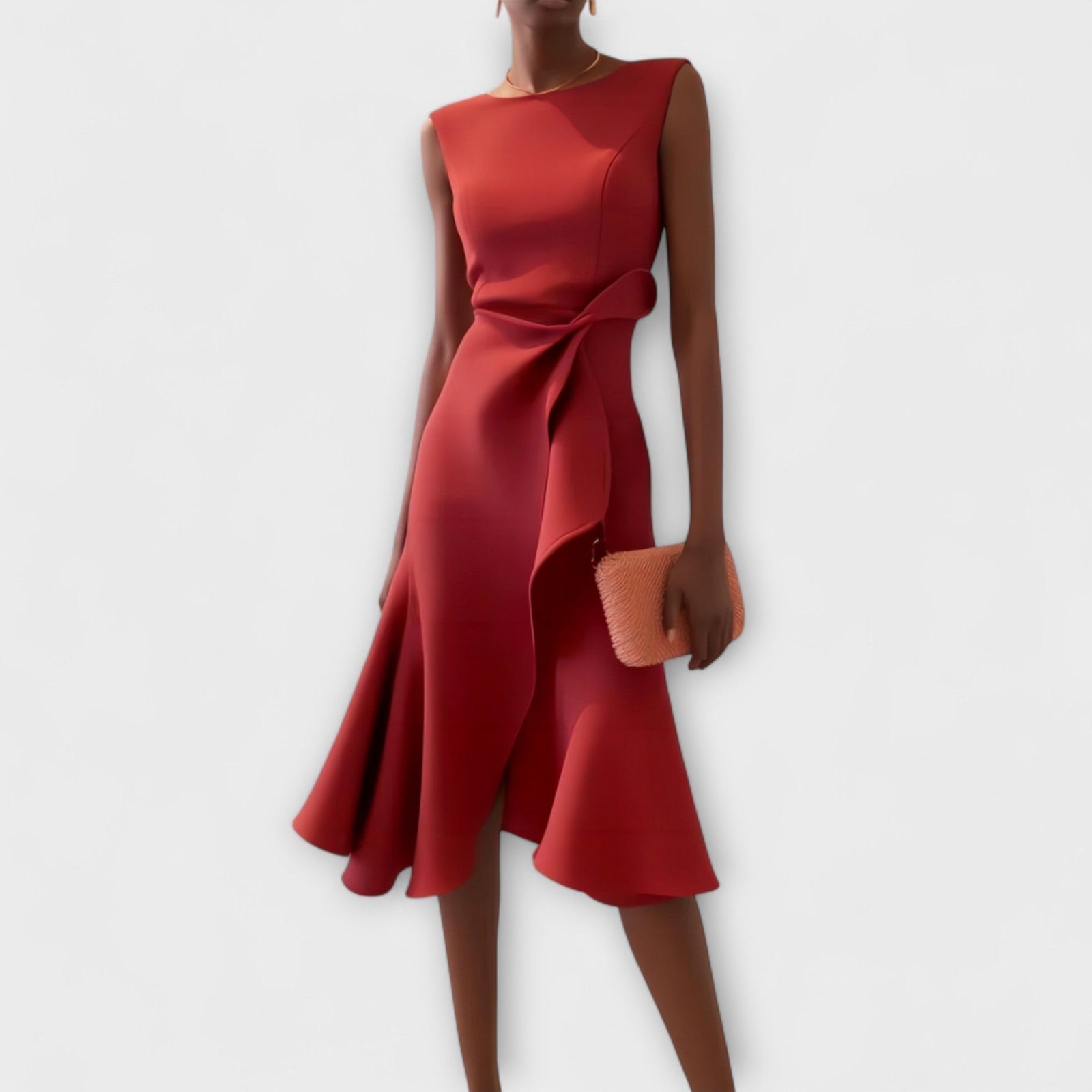 Elena | Vestido midi drapeado