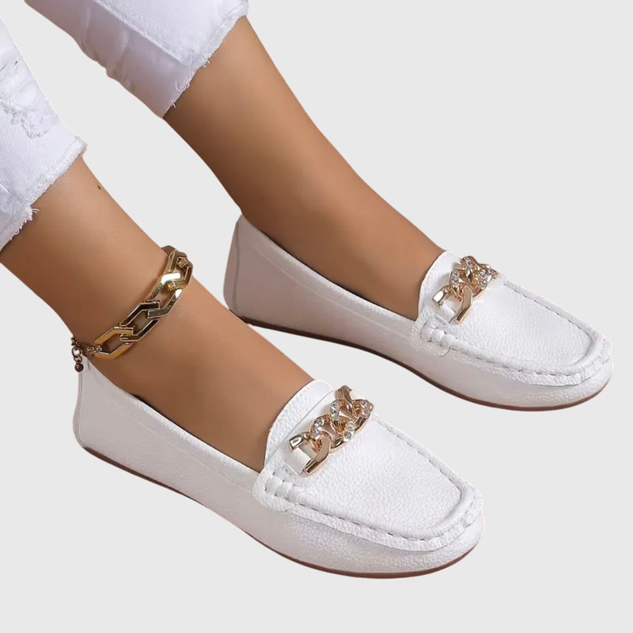 Mocasines cómodos de piel para mujer
