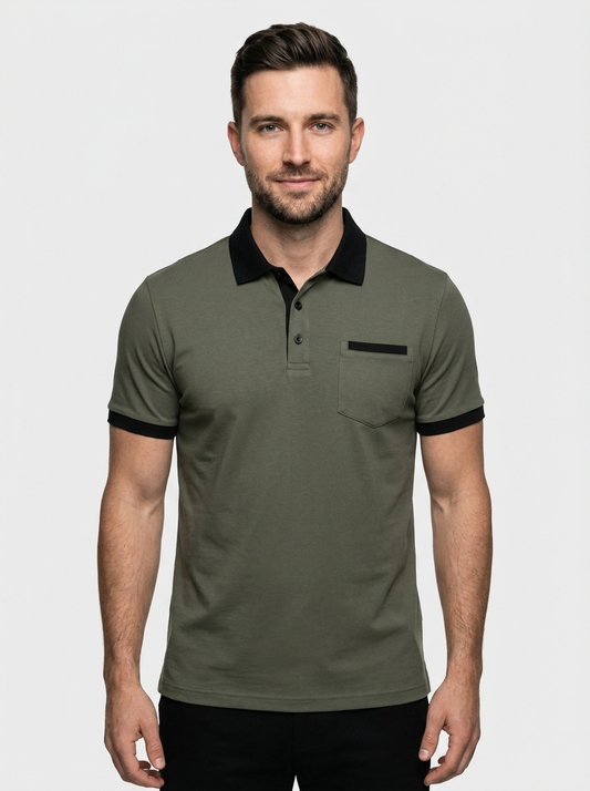 Classy Modern Men’s Color Block Short Sleeve Polo Shirt