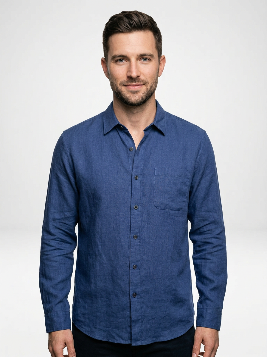Men’s Classic Linen Button Down Shirt