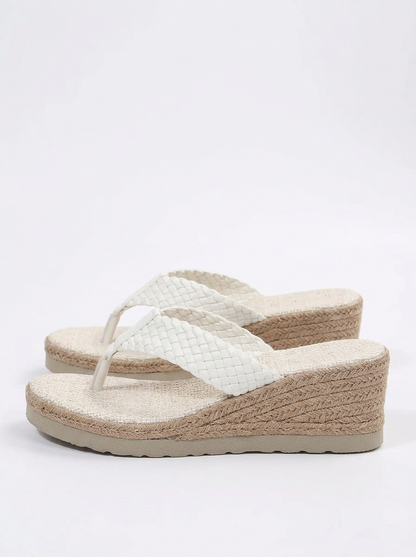 Braided Strap Platform Slide Sandals