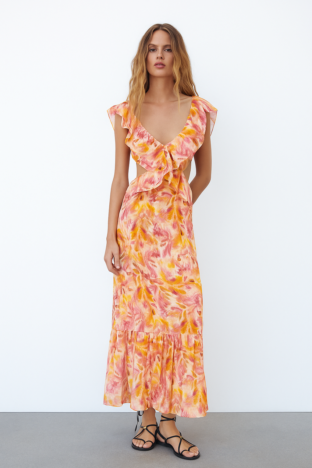 Freya | Vestido maxi con volantes