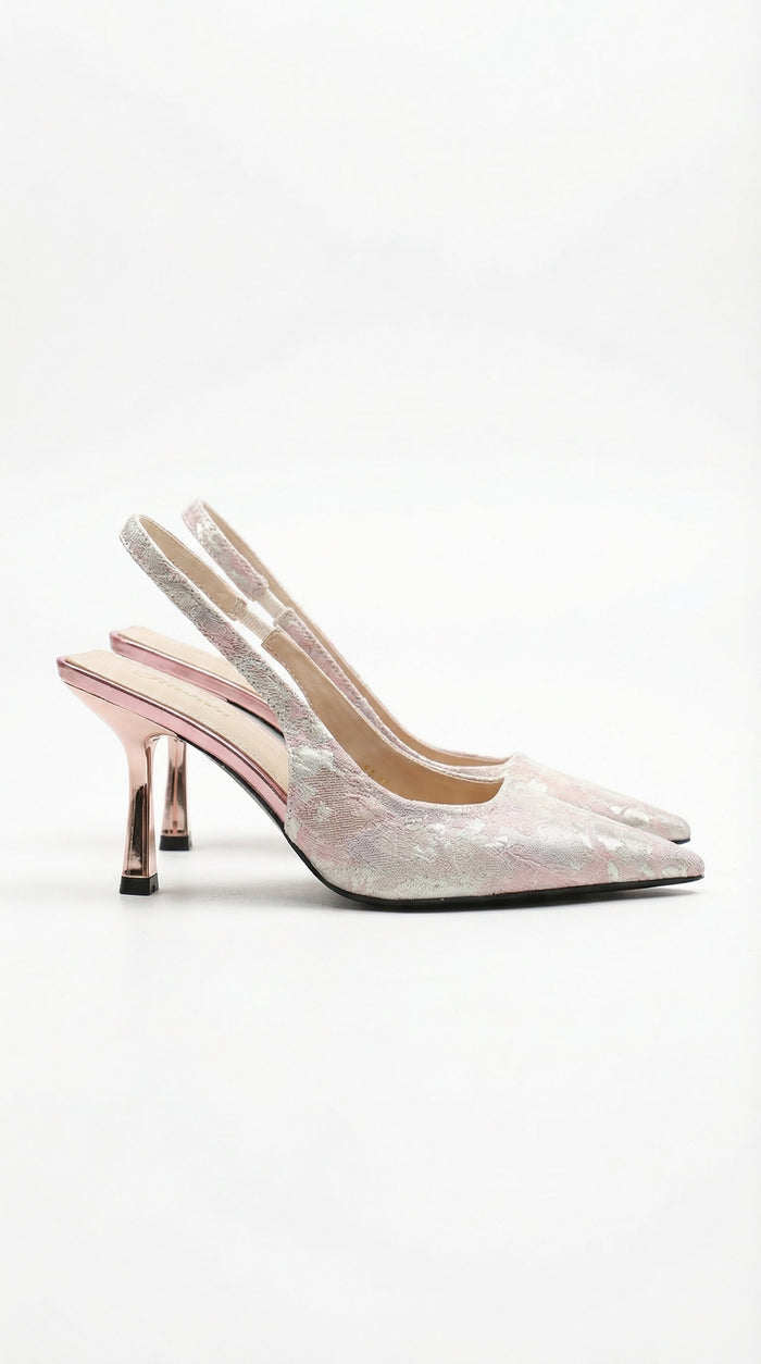 Frida | Sandalias slingback de punta fina con encaje
