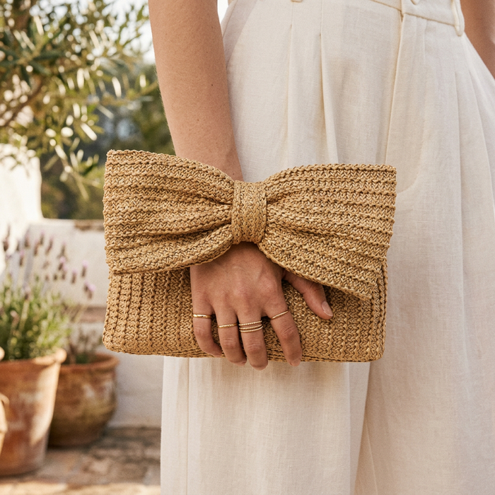 Gaby | Clutch trenzado con asa de lazo