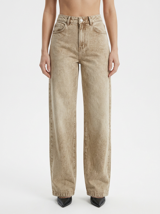 Women's High Rise Flared Wide Leg Denim Jeans