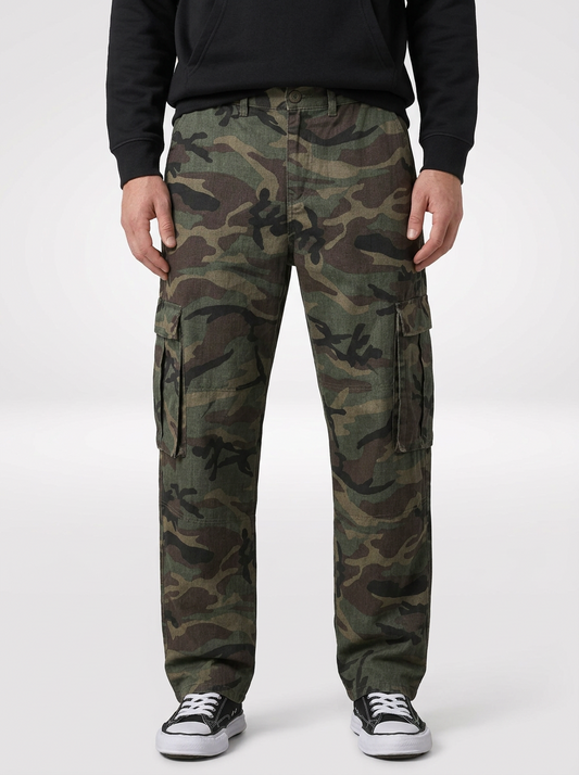 Men’s Woodland Camouflage Combat Cargo Pants