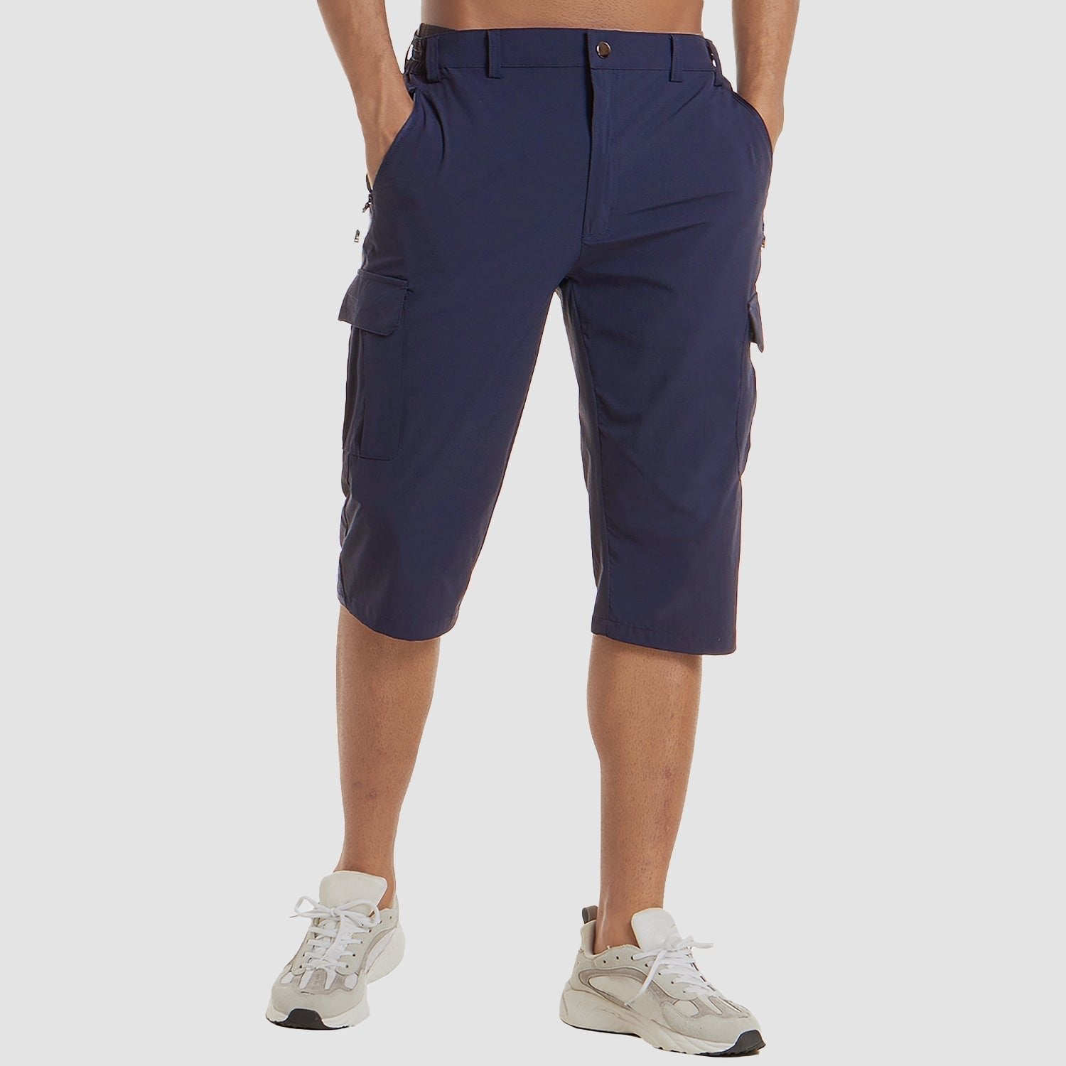 Pantalón corto hasta la rodilla con bolsillos laterales para hombre