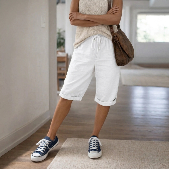 Pantalón corto ajustable para mujer