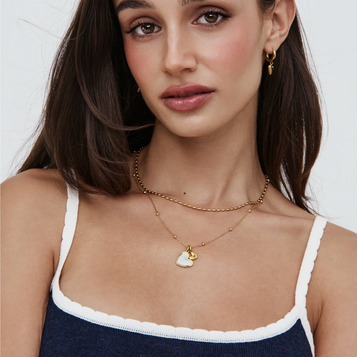 Initial Heart Duo Necklace
