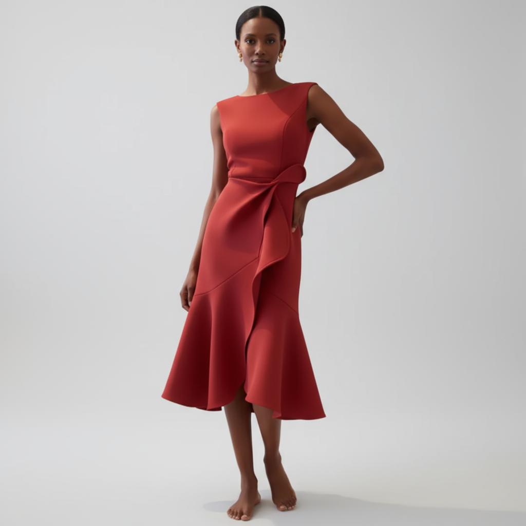 Iris | Vestido midi con volantes