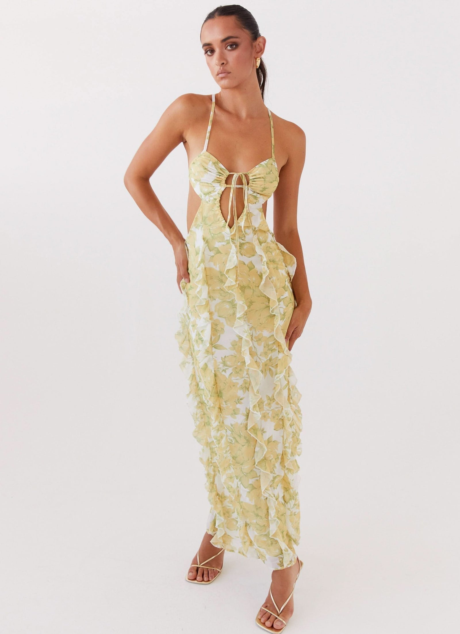 Isabella | Vestido maxi con volantes