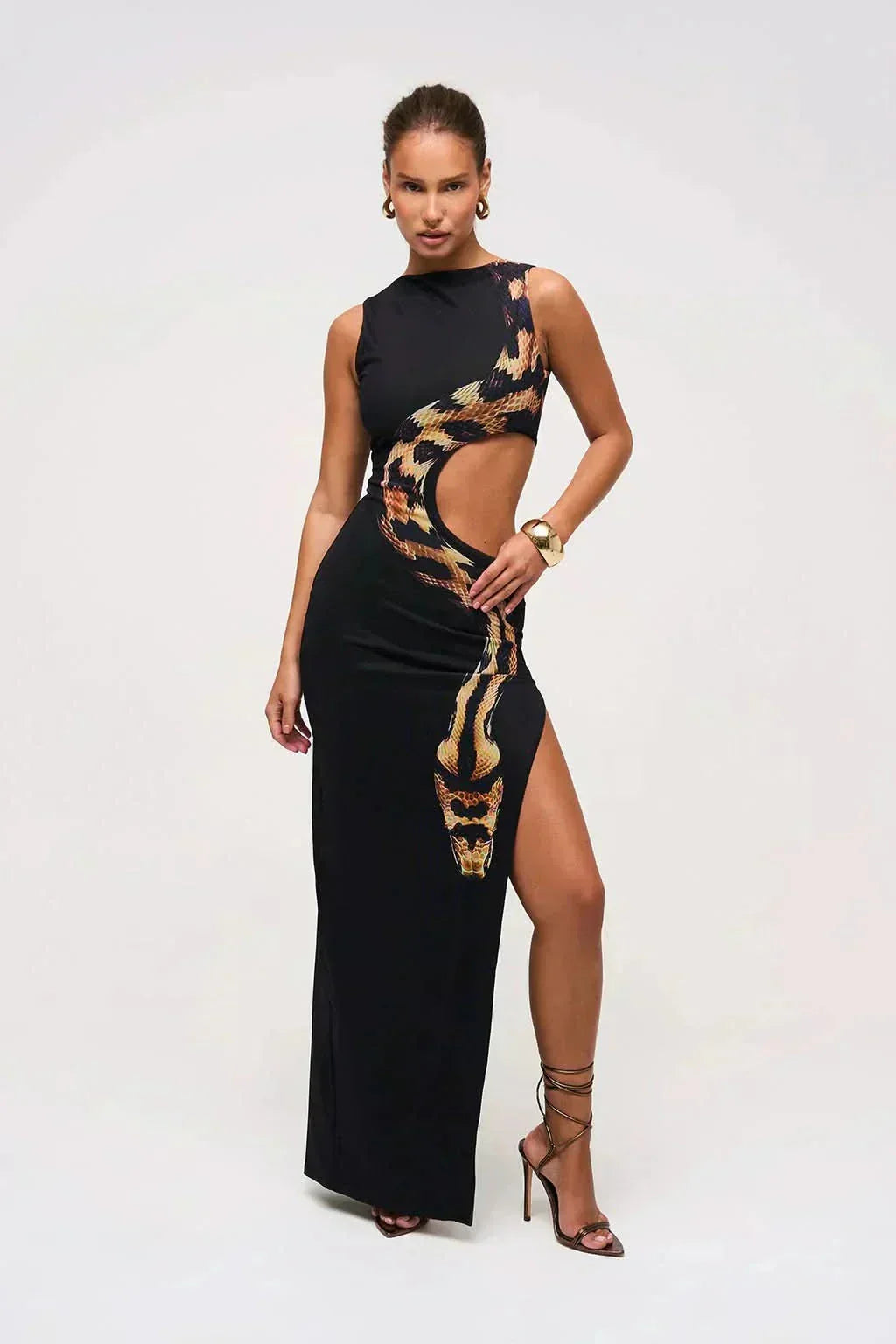 Isabelle Snake | Vestido maxi con aberturas