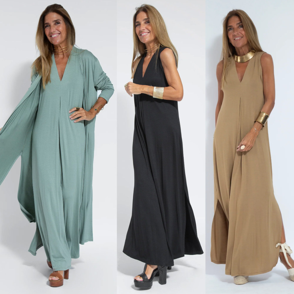 Isadora | Vestido maxi drapeado