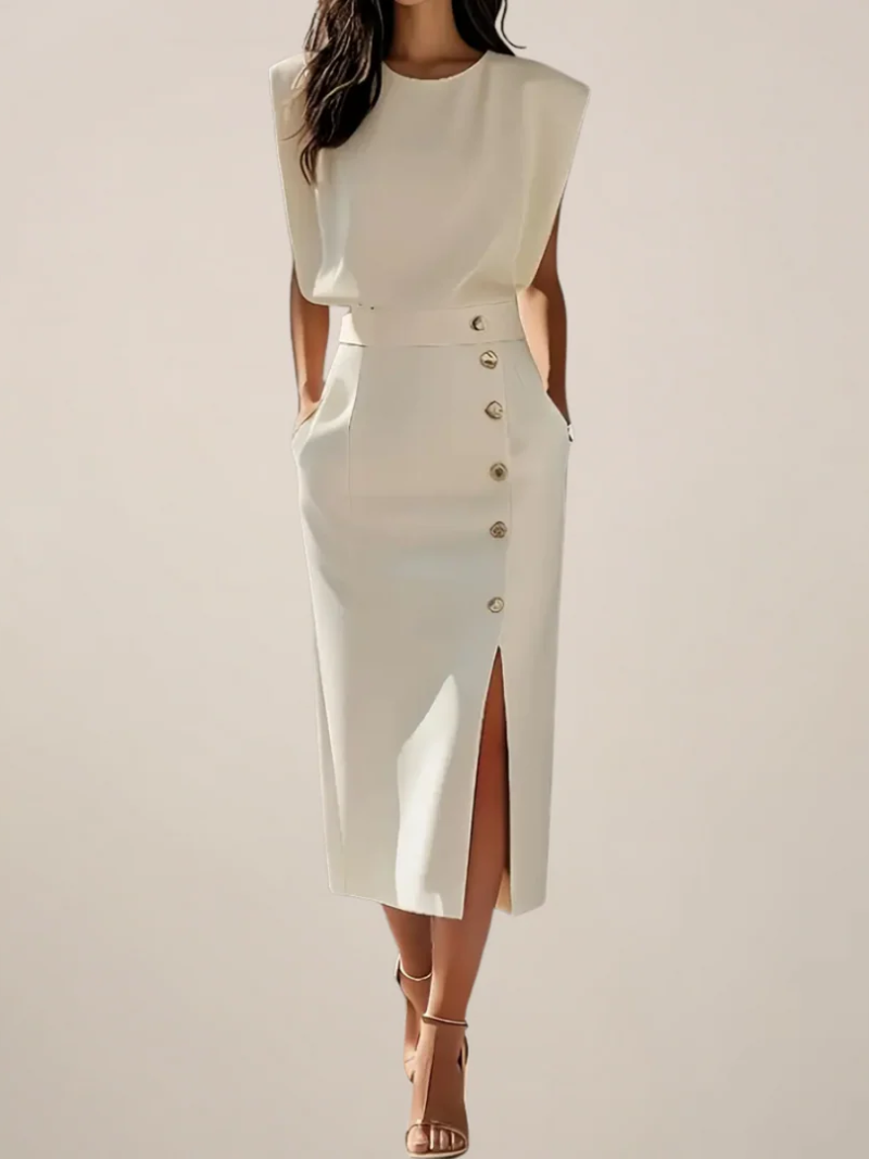 Lisandra Button | Vestido midi