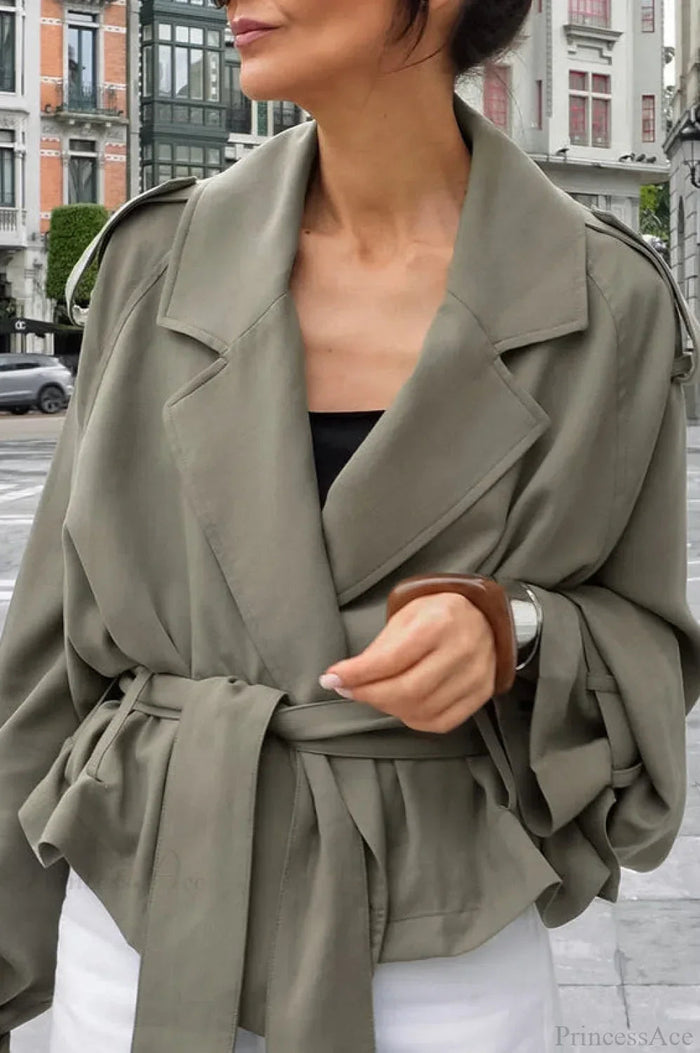 Macy | Chaqueta corta cruzada con cinturón