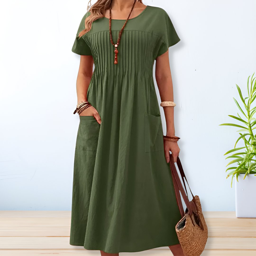 Marietta | Vestido maxi plisado