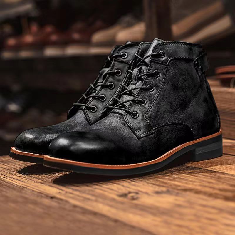 Botines negros de encaje para hombre
