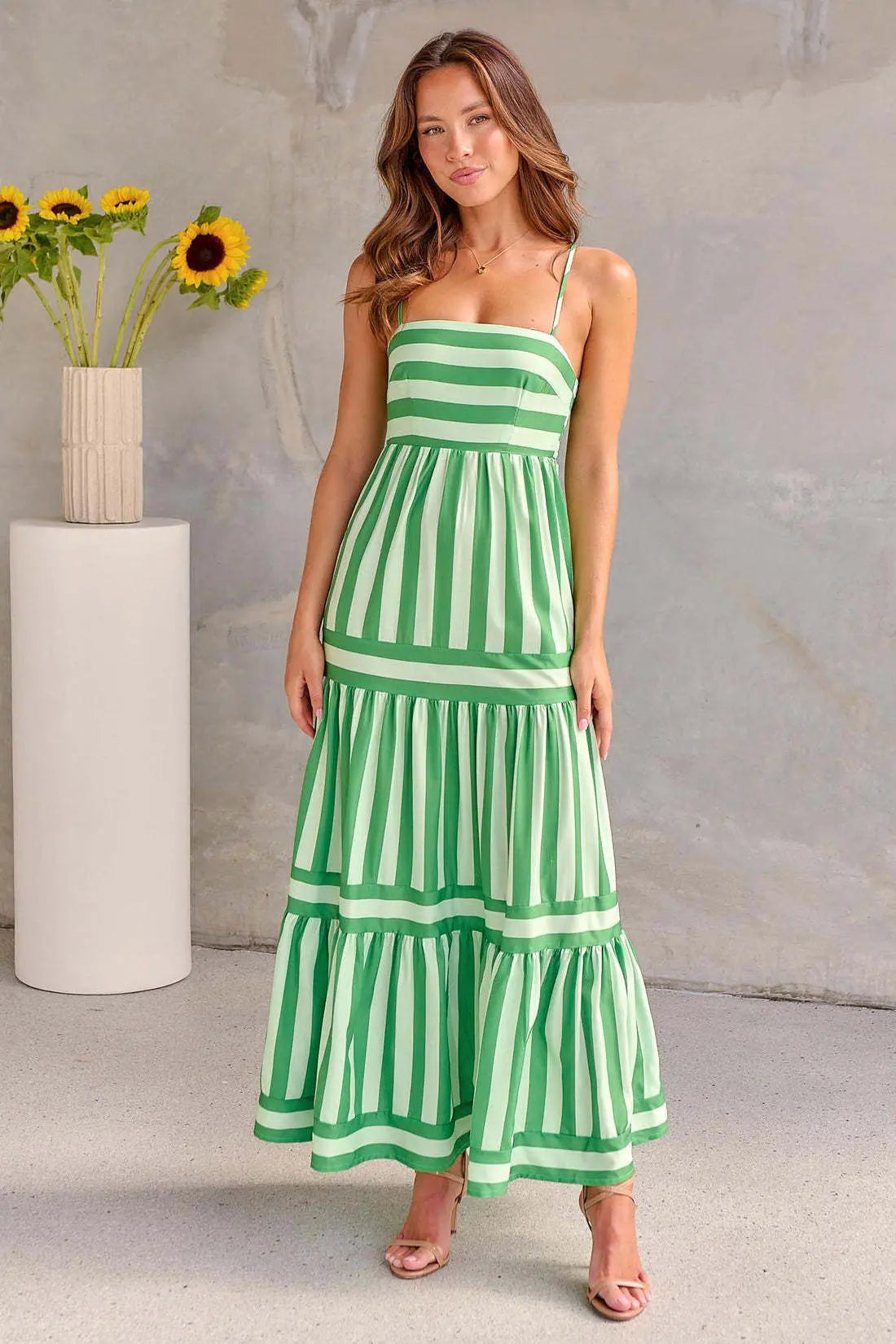 Paloma | Vestido maxi de rayas