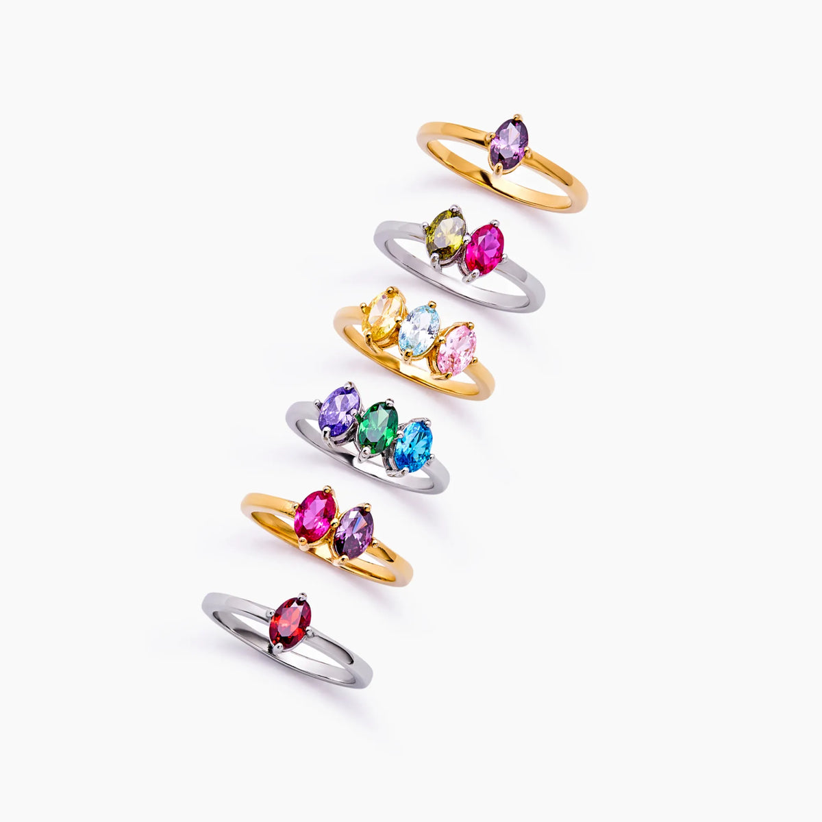 Marquise Family Birthstone Ring