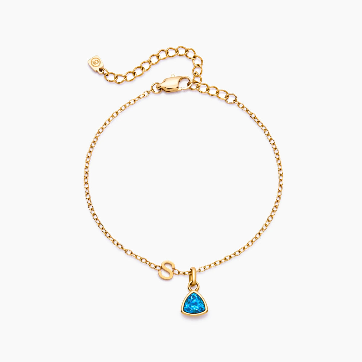Birthstone Initial Charm Bracelet