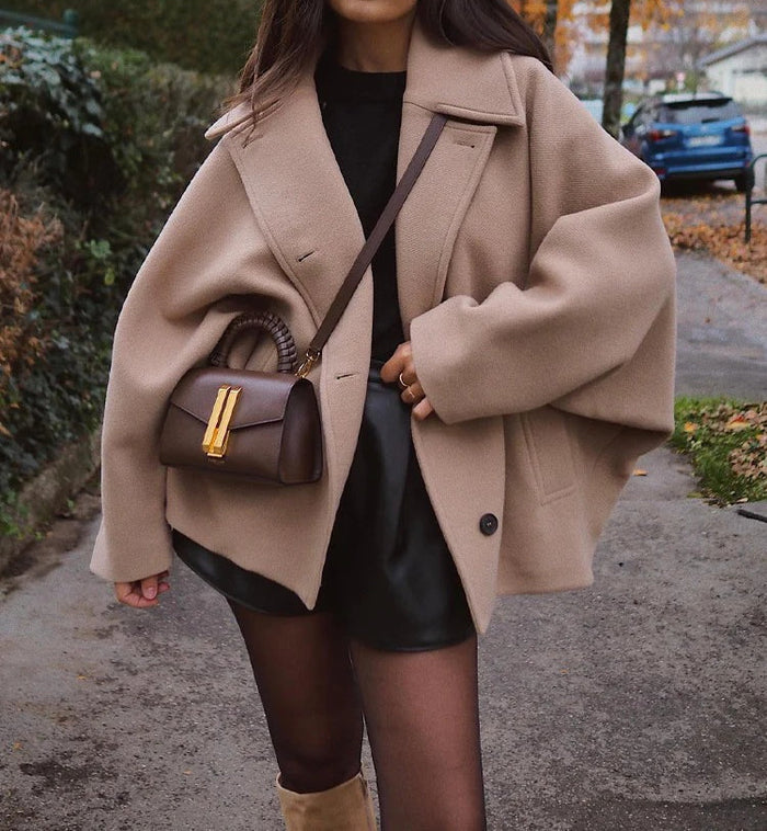 Patricia | Chaqueta oversize de mezcla de lana con solapa