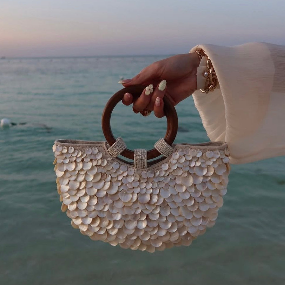 Penelope | Bolso con asas y conchas superpuestas