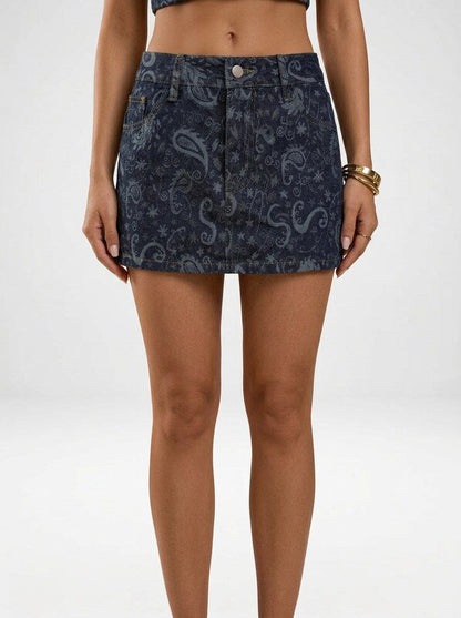 Denim A-Line Mini Skirt