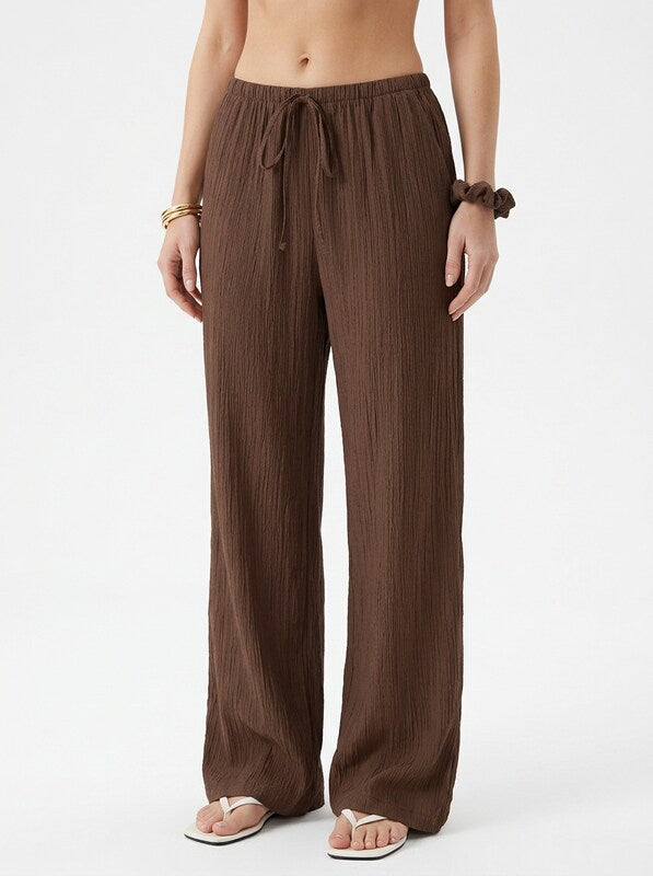 Women's Drawstring Wide Leg Pants