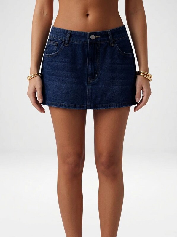 Denim A-Line Mini Skirt