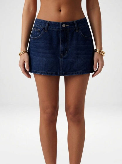 Denim A-Line Mini Skirt