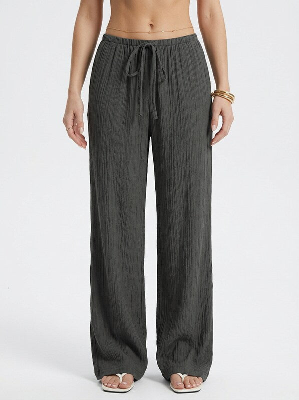 Women's Drawstring Wide Leg Pants