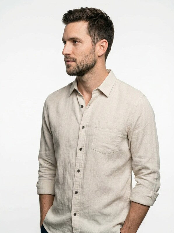 Men’s Classic Linen Button Down Shirt