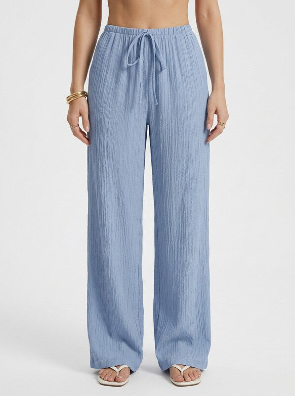 Women's Drawstring Wide Leg Pants